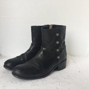 Frye Black Lynn Military Short Boot Snap Front - 7
